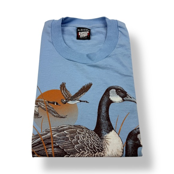 Screen Stars Best Other - Vintage 1986 Screen Stars Best Mens XL Blue Canada Geese T Shirt Made USA